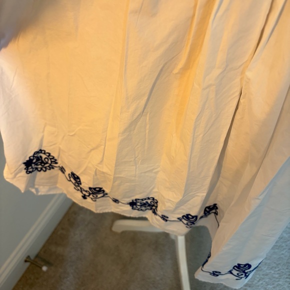 Zara White & Blue Embroidered Mini Dress – Size M - Picture 5 of 6